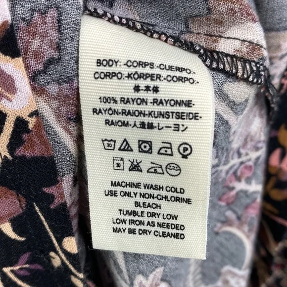 Free People Pretty & Free Black Floral Print Romper Boho Cut Out Back Size Small - Picture 10 of 12